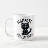 "Namaste Madafakas" Funny Cat Lovers Kaffeetasse (Links)