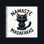 "Namaste Madafakas" Funny Cat Lover's Notizblock<br><div class="desc">Mit dem Funny Cat Lover's Notebook "Namaste Madafakas" ein Lächeln in Ihre Notiz. Dieses spiralgebundene Notizbuch, das eine schelhafte schwarze Katze in einer Yoga-Pose enthält, verbindet Sass und Zen in einem hübschen Design. Ideal, um Gedanken, Aufgabenlisten, Klassennotizen oder kreative Ideen zu verbinden, ist es ein ideales Geschenk für Yoga-liebende Katzenbesitzer...</div>
