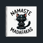 "Namaste Madafakas" Funny Cat Lover's Notizblock<br><div class="desc">Mit dem Funny Cat Lover's Notebook "Namaste Madafakas" ein Lächeln in Ihre Notiz. Dieses spiralgebundene Notizbuch, das eine schelhafte schwarze Katze in einer Yoga-Pose enthält, verbindet Sass und Zen in einem hübschen Design. Ideal, um Gedanken, Aufgabenlisten, Klassennotizen oder kreative Ideen zu verbinden, ist es ein ideales Geschenk für Yoga-liebende Katzenbesitzer...</div>