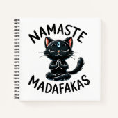 "Namaste Madafakas" Funny Cat Lover's Notizblock (Vorderseite)