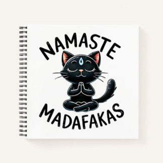 "Namaste Madafakas" Funny Cat Lover's Notizblock