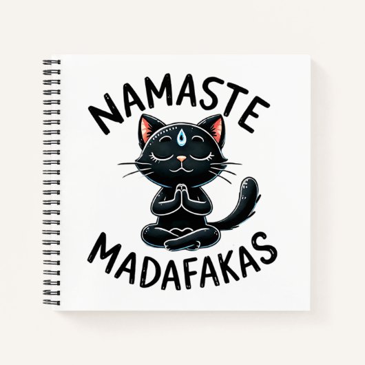 "Namaste Madafakas" Funny Cat Lover's Notizblock (Vorderseite)