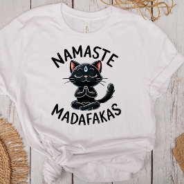 "Namaste Madafakas" Funny Cat Lovers Tri-Blend Shirt