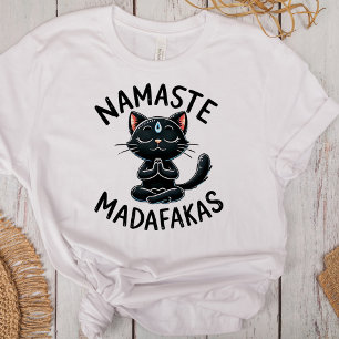 "Namaste Madafakas" Funny Cat Lovers Tri-Blend Shirt