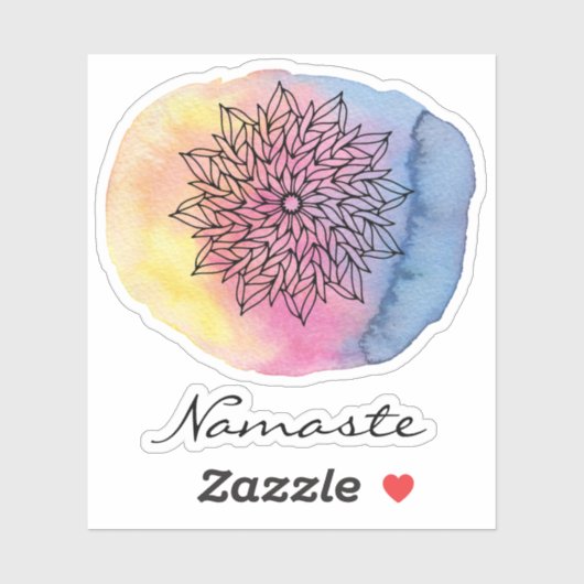 *~* Namaste Mandala Abstrakte Aquarellaufkleber Aufkleber (Blatt)