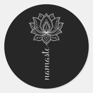 Namaste Mandala Lotus Meditation Workout Yoga Lieb Runder Aufkleber