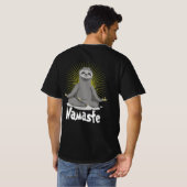Namaste Meditating Yoga Sloth T-Shirt (Schwarz voll)
