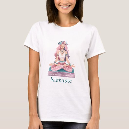 Namaste- Meditation- Illustration T-Shirt (Vorderseite)