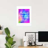Namaste Meditation Yoga Bright Farbige Wasserfarbe Poster (Heimbüro)