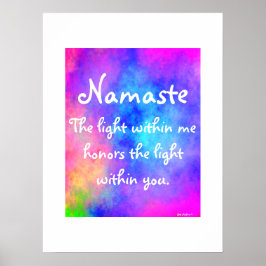 Namaste Meditation Yoga Bright Farbige Wasserfarbe Poster