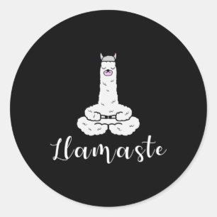 Namaste Meditation Yoga Lama Zitat, Llamaste Runder Aufkleber