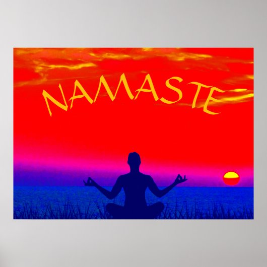 Namaste Mindfulness Meditation und Yoga Zen Sunset Poster (Vorne)