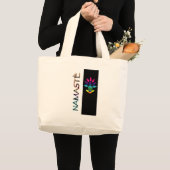 Namaste mit Lotus Jumbo Stoffbeutel (Vorderseite (Produkt))