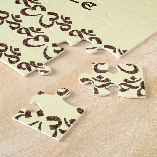 Namaste mit OM-Symbol Brown und Creme Puzzle (Seite)