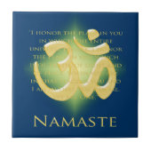 Namaste mit OM-Symbol Fliese (Vorderseite)