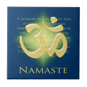Namaste mit OM-Symbol Fliese