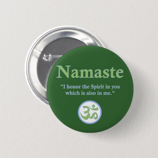Namaste - mit Zitat und OM-Symbol Button (Vorne & Hinten)