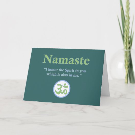 Namaste - mit Zitat und OM-Symbol Karte (Vorderseite)
