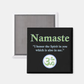 Namaste - mit Zitat und Om-Symbol Magnet (Vorderseite/Rückseite)