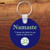 Namaste - mit Zitat und Om-Symbol Schlüsselanhänger (Vorderseite)