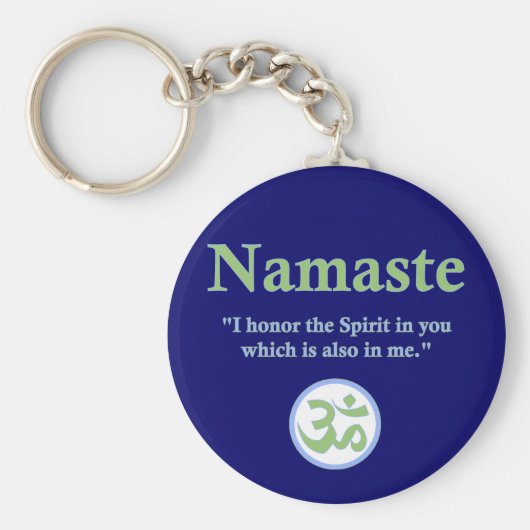 Namaste - mit Zitat und Om-Symbol Schlüsselanhänger (Vorne)
