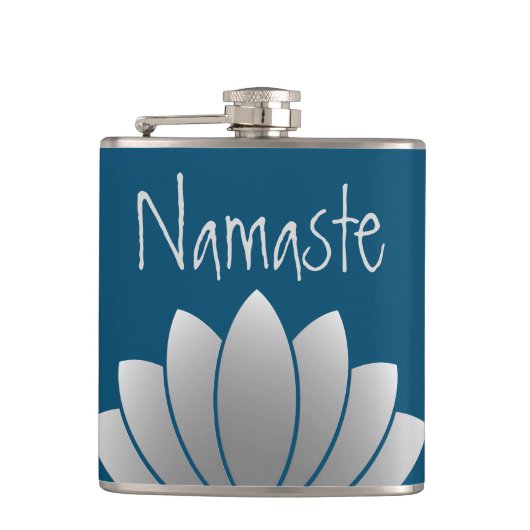 Namaste Modern Lotus Floral Flachmann (Vorderseite)