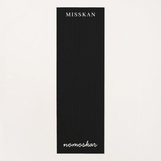 Namaste Modern Name Spiritual Meditation Black Yogamatte (Vorderseite)
