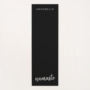Namaste Modern Name Spirituelle Meditation Black Yogamatte