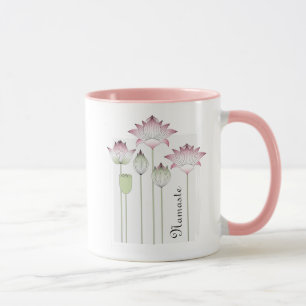 Namaste Moderne rosa Lotusblume Tasse