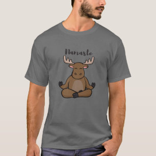Namaste Moose Lotus Yoga Pose For Yoga Teacher T-Shirt