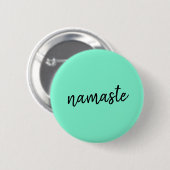 Namaste | Neo Mint Green Modern Yoga Spiritual Button (Vorne & Hinten)