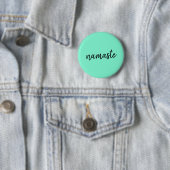 Namaste | Neo Mint Green Modern Yoga Spiritual Button (Beispiel)