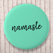 Namaste | Neo Mint Green Modern Yoga Spiritual Button