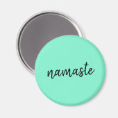 Namaste | Neo Mint Green Modern Yoga Spiritual Magnet (Vorderseite/Rückseite)