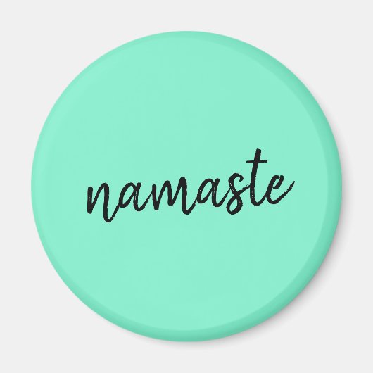 Namaste | Neo Mint Green Modern Yoga Spiritual Magnet (Vorne)