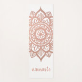 Namaste Neue Rose Gold Mandala White Yogamatte (Vorderseite)
