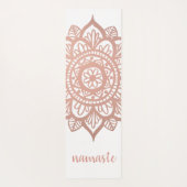 Namaste Neue Rose Gold Mandala White Yogamatte (Rückseite)