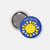 Namaste Niedliches Gebet Sun Cartoon Magnet (Vorderseite/Rückseite)
