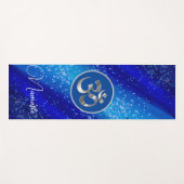 Namaste OM Blue Confetti Yogamatte (Vorderseite (Horizontal))