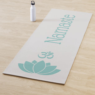 Namaste Om Grüne Lotusblume Zen Yoga Mat Yogamatte