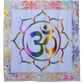 Namaste Om Lotus Rainbow Vintag Duschvorhang (Vorderseite)
