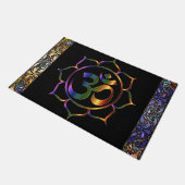 Namaste Om Lotus Rainbow Vintag Fußmatte (Schrägansicht)