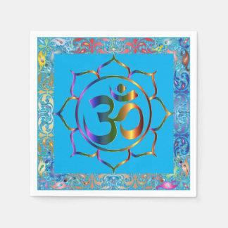 Namaste Om Lotus Rainbow Vintag Personalisiert Serviette