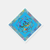 Namaste Om Lotus Rainbow Vintag Personalisiert Serviette (Ecke)