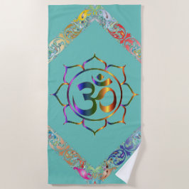 Namaste Om Lotus Rainbow Vintag Strandtuch