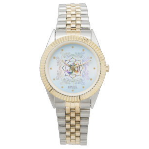 Namaste Om (Om) Lotus Prismatic Ornamental Watch Armbanduhr