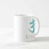 Namaste Om Symbol Yoga Mediation Kaffeetasse (VorderseiteRechts)