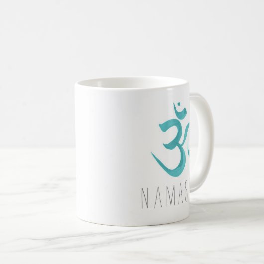 Namaste Om Symbol Yoga Mediation Kaffeetasse (VorderseiteRechts)