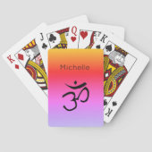 Namaste Om Symbol Yoga Personalisiert Spielkarten (Rückseite)