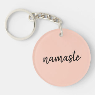 Namaste   Pachy Pink Moderne Yoga Meditation Schlüsselanhänger